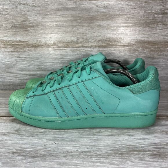 Adidas Men's Superstar Adicolor Reflective Shock Mint Sneakers Size 10.5 - Picture 1 of 9